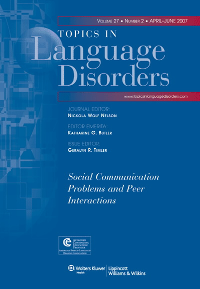 Topics in Language Disorders