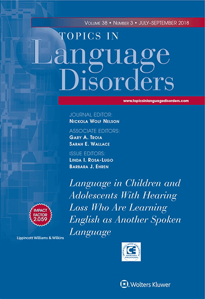 Topics in Language Disorders