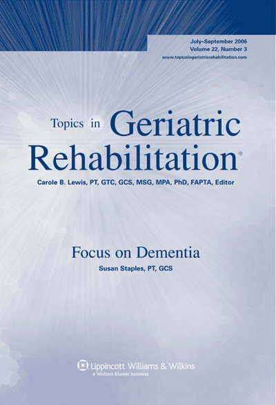 Topics in Geriatric Rehabilitation