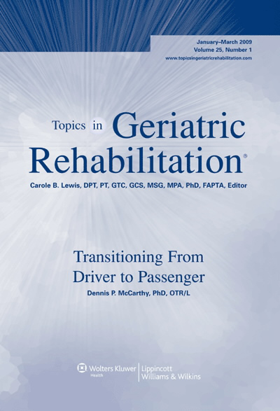 Topics in Geriatric Rehabilitation