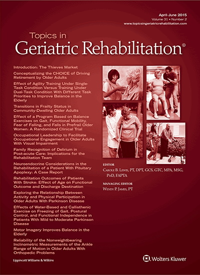 Topics in Geriatric Rehabilitation
