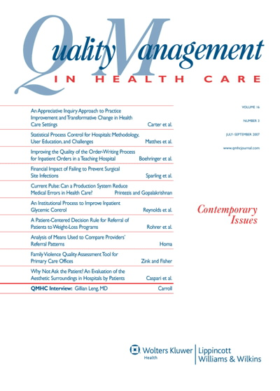 Quality Management in Health Care