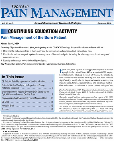 Topics in Pain Management