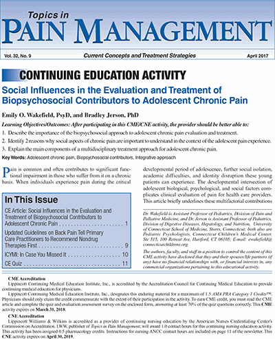 Topics in Pain Management