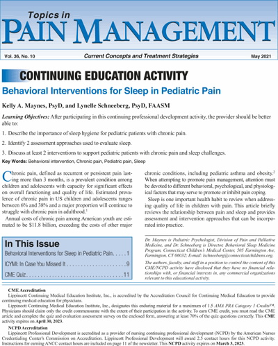Topics in Pain Management